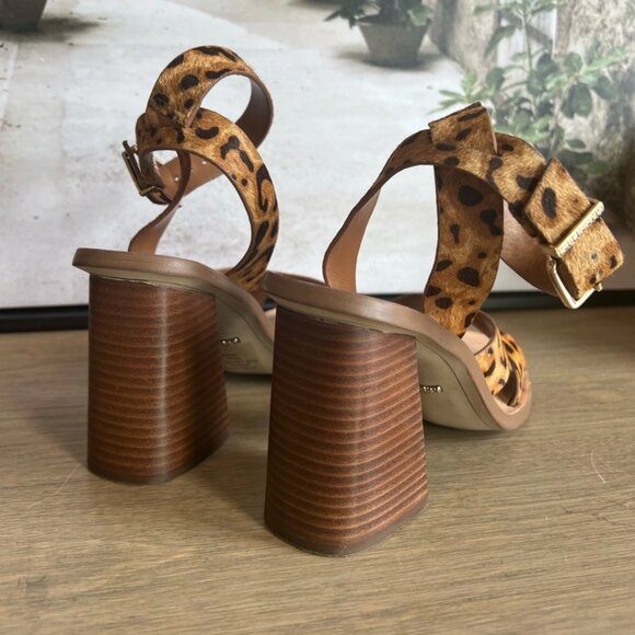 Leopard Calfhair Animal Print Strappy Heels Shoes Gianni Bini Marilane - Picture 4 of 9